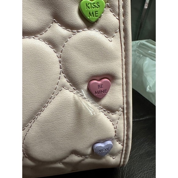 Betsey Johnson‎ Pink Heart Candy Conversation Hearts Tote Bag Purse - Picture 10 of 13